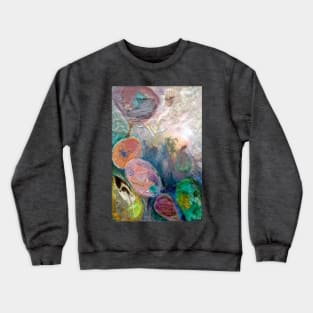 Ethereal Figure, in green, blue and pink Crewneck Sweatshirt